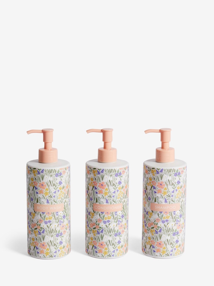 Set of 3 Multi Floral Reusable Dispenser Bottles - Image 2 of 2