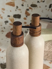Conjunto de garrafas dispensadoras reutilizáveis de resina de bambu 2 - Imagem 2 de 3