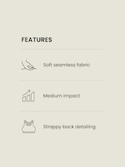 Navy Seamless Sports Strappy Back Bra - Image 4 of 9