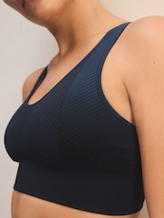 Navy Seamless Sports Strappy Back Bra - Image 5 of 9