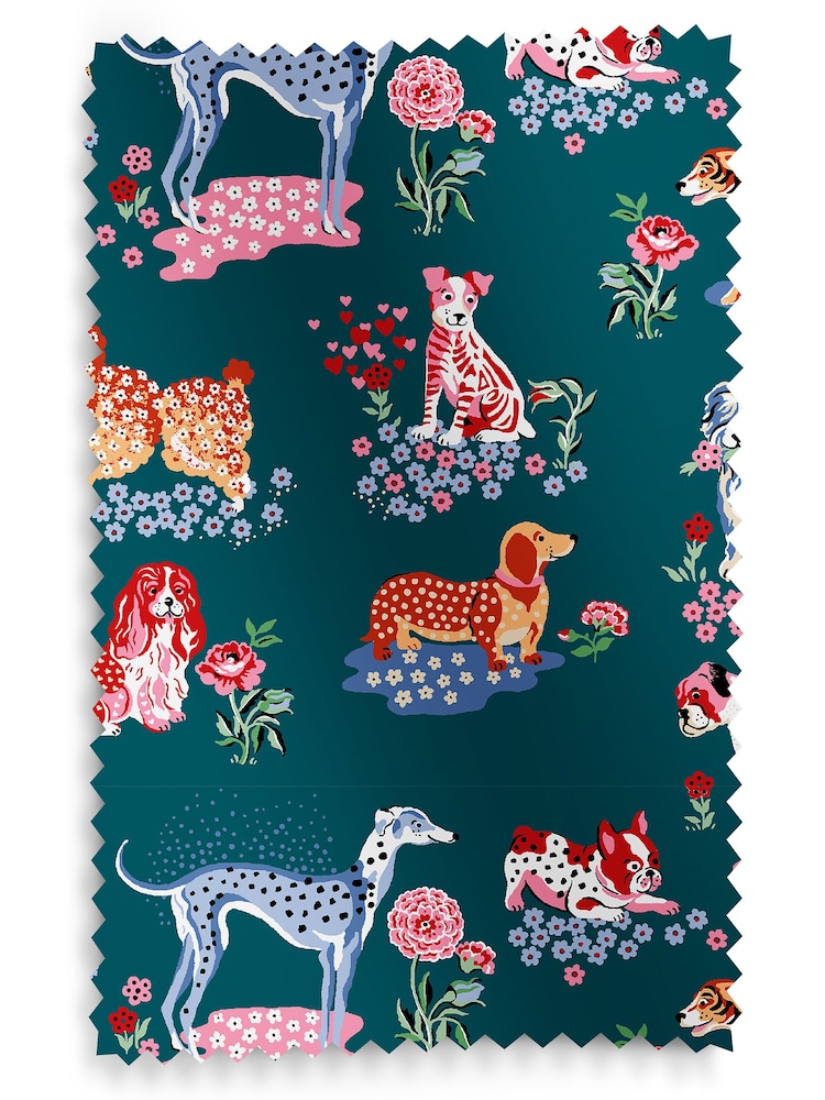 Cath Kidston Teal Blue Puppy Fields Made to Measure 100% Cotton Roman Blind - Image 6 of 6