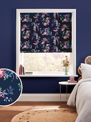 Cath Kidston Navy Blue Ribbon Roses Made to Measure 100% Cotton Roman Blind - Image 1 of 6