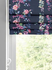 Cath Kidston Navy Blue Ribbon Roses Made to Measure 100% Cotton Roman Blind - Image 4 of 6