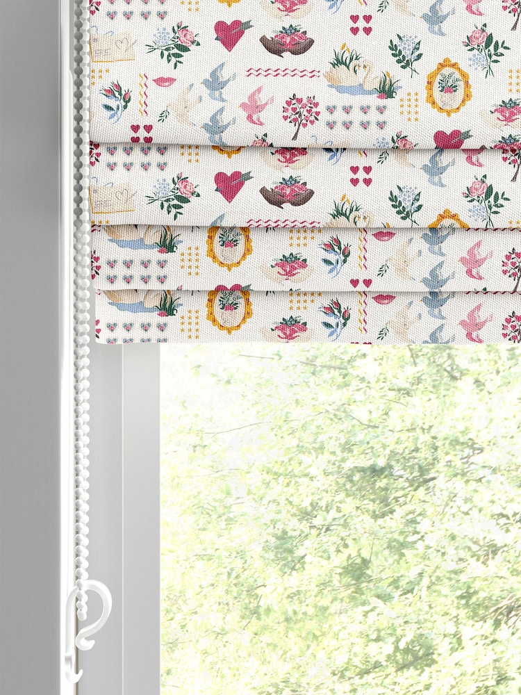 Cath Kidston Multi Wear Your Heart Made to Measure 100% Cotton Roman Blind - Image 2 of 6