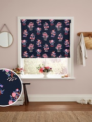 Cath Kidston Navy Blue Kingdom Posey Made to Measure 100% Cotton Roman Blind - Image 1 of 6