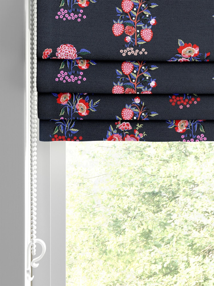 Cath Kidston Navy Blue Kingdom Posey Made to Measure 100% Cotton Roman Blind - Image 2 of 6