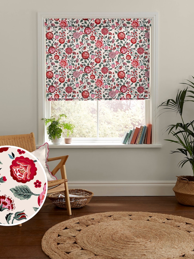 Cath Kidston Red Strawberry Gardens Made to Measure 100% Cotton Roman Blind - Image 1 of 6