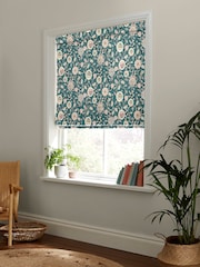 Cath Kidston Teal Blue Strawberry Gardens Made to Measure 100% Cotton Roman Blind - Image 2 of 6