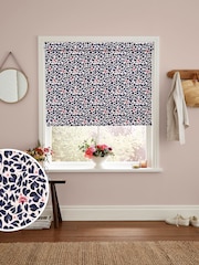 Cath Kidston Blue Marble Hearts Made to Measure 100% Cotton Roman Blind - Image 1 of 6