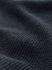 Black Textured Waffle Long Sleeve 100% Cotton Overshirt - Image 8 of 8
