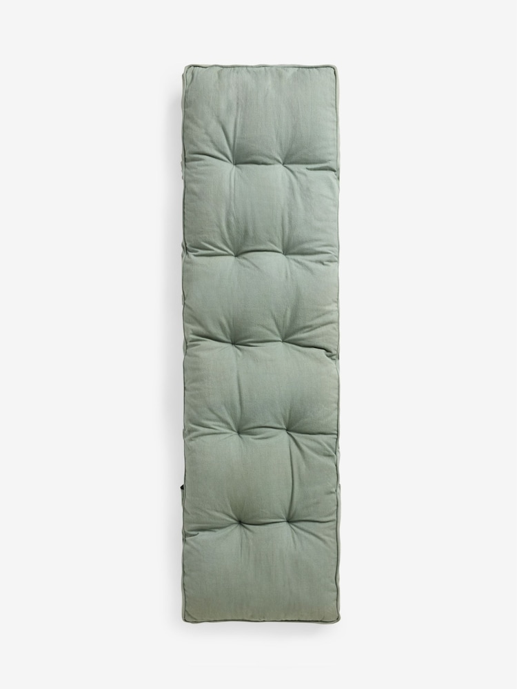 Linen Look Padded 100% Cotton Dining Seat Cushions - Image 4 of 5