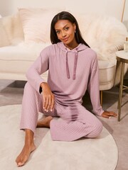 Lipsy Purple Petite Super Soft Lounge Wide Leg Jogger - Image 1 of 1