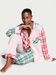 Victoria's Secret Green Plaid Flannel Long Pyjama Set - Image 1 of 4