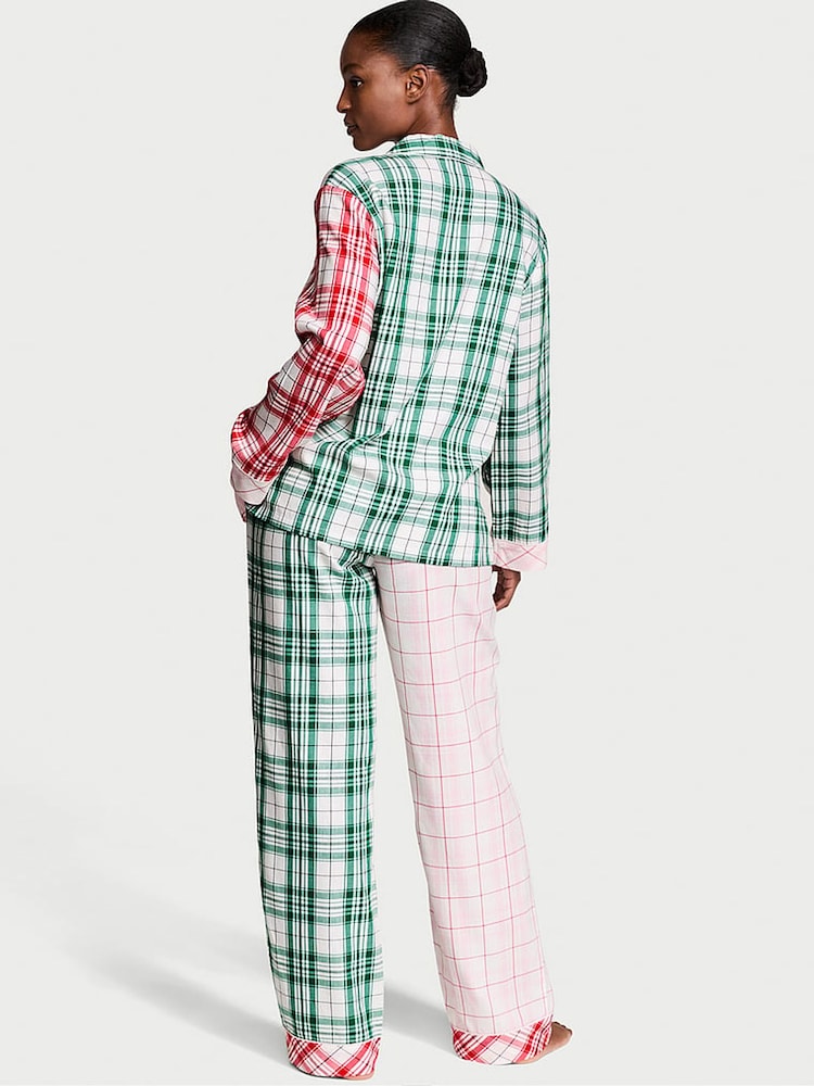Victoria's Secret Green Plaid Flannel Long Pyjama Set - Image 2 of 4 Victoria's Secret Green Plaid Flannel Long Pyjama Set - Image 2 of 4
