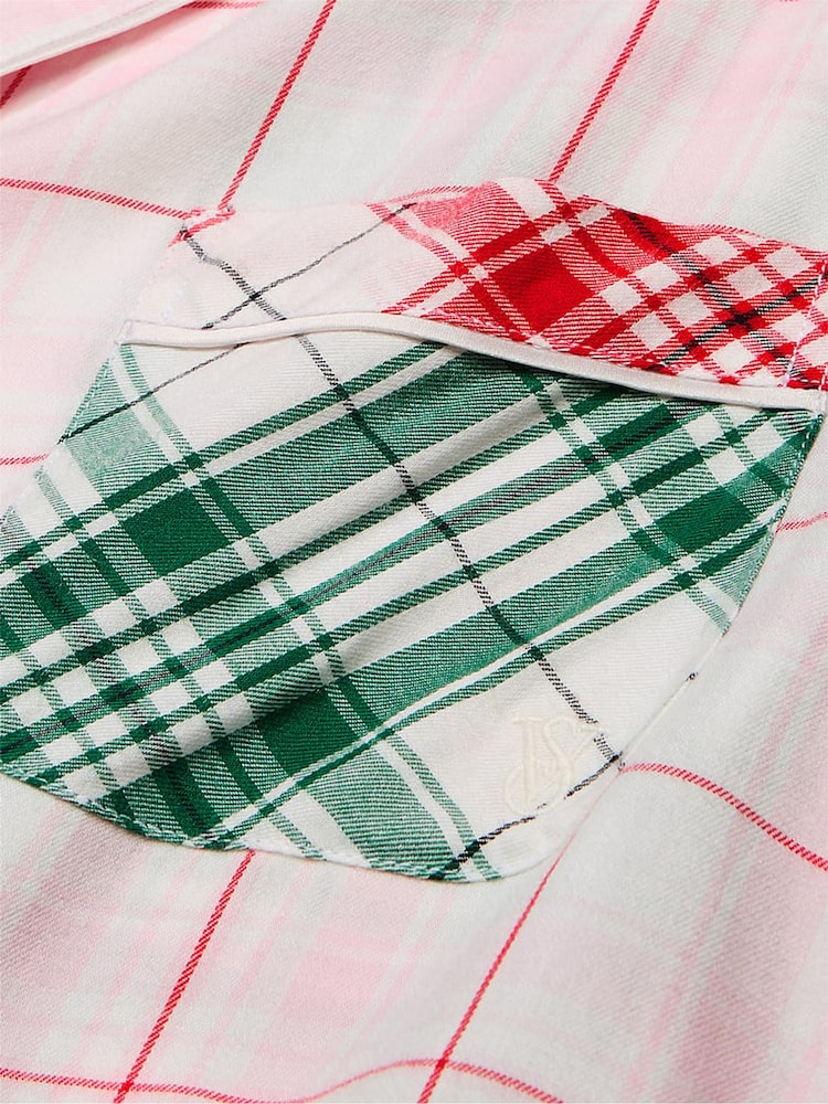 Victoria's Secret Green Plaid Flannel Long Pyjama Set - Image 4 of 4