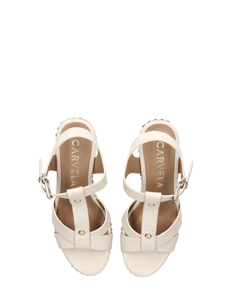 Alb - Carvela Super Stud Pantofi cu platformă Sandale - Image 3 of 4