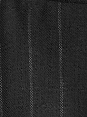 Black Elasticated Waist Regular Fit Pinstripe Half Pleated Trousers - Image 7 of 8