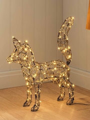 Lights4fun Rattan Sherwood LED Light Up Fox Figure Decoration - Image 1 of 6
