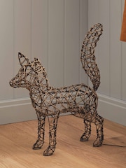 Lights4fun Rattan Sherwood LED Light Up Fox Figure Decoration - Image 2 of 6