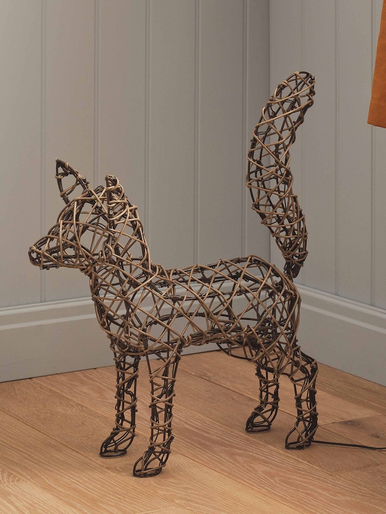 Lights4fun Rattan Sherwood LED Light Up Fox Figure Decoration - Image 2 of 6 Lights4fun Rattan Sherwood LED Light Up Fox Figure Decoration - Image 2 of 6