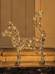 Lights4fun Rattan Sherwood LED Light Up Fox Figure Decoration - Image 3 of 6
