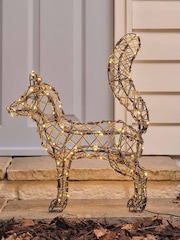 Lights4fun Rattan Sherwood LED Light Up Fox Figure Decoration - Image 4 of 6