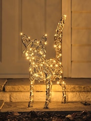 Lights4fun Rattan Sherwood LED Light Up Fox Figure Decoration - Image 6 of 6