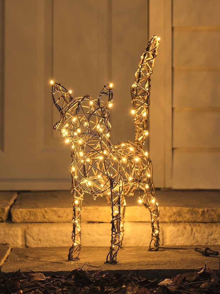 Lights4fun Rattan Sherwood LED Light Up Fox Figure Decoration - Image 6 of 6 Lights4fun Rattan Sherwood LED Light Up Fox Figure Decoration - Image 6 of 6