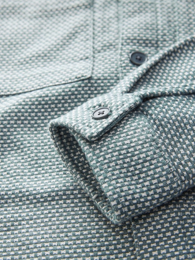 Sage Green Twin Pocket Texture 100% Cotton Shacket - Image 9 of 9