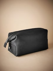 Zwart - Oily Leather Washbag - Image 2 of 7