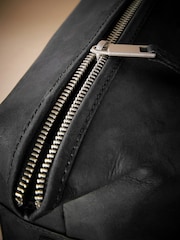 Zwart - Oily Leather Washbag - Image 4 of 7