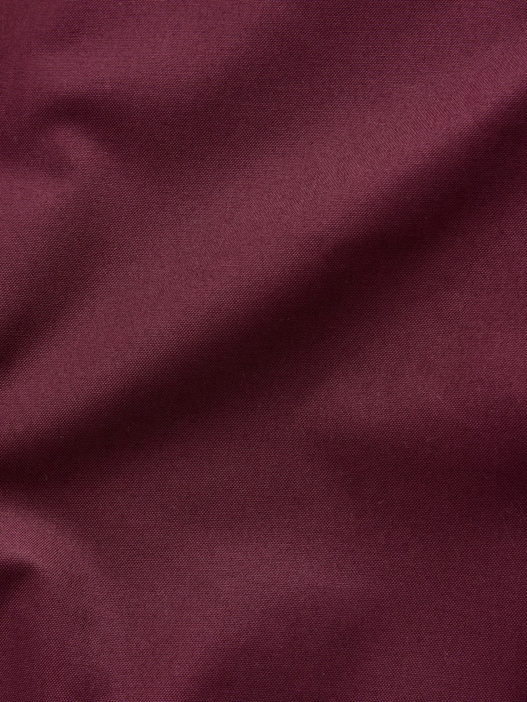 Burgundy Red Slim Fit Stretch Oxford Short Sleeve Shirt - Image 9 of 9
