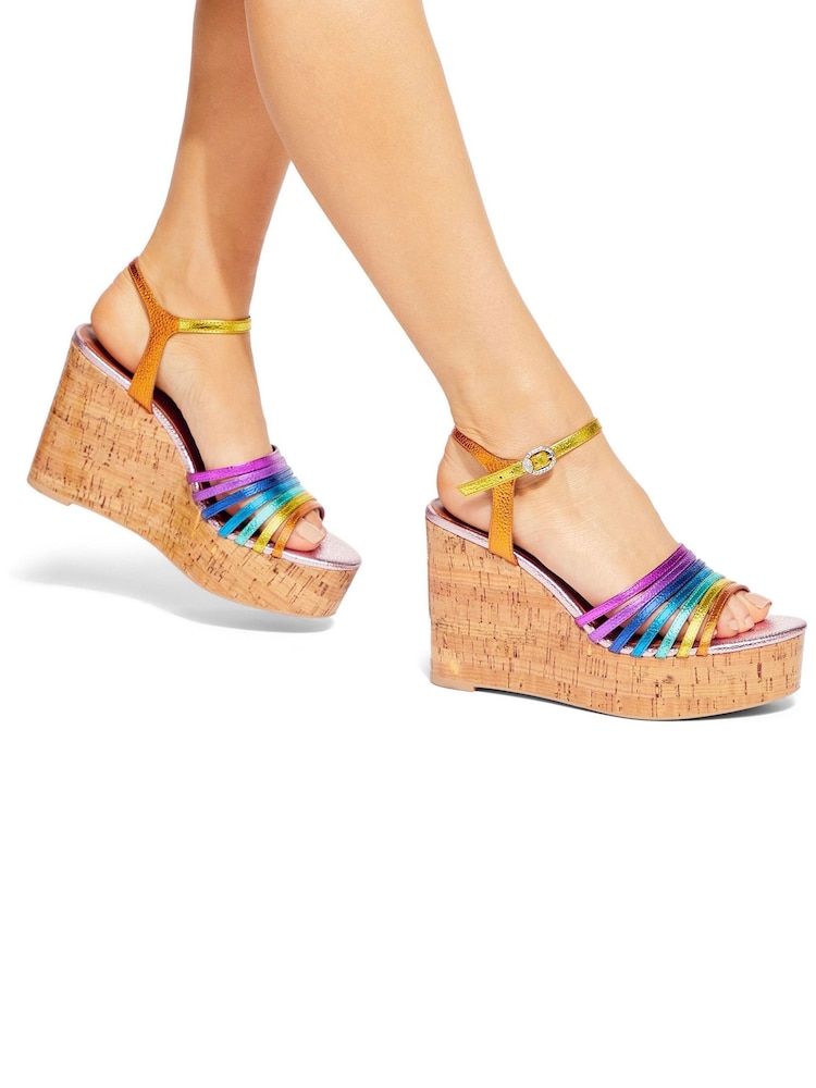 Kurt Geiger London Multi Pierra Cork Wedge Sandals - Image 1 of 5