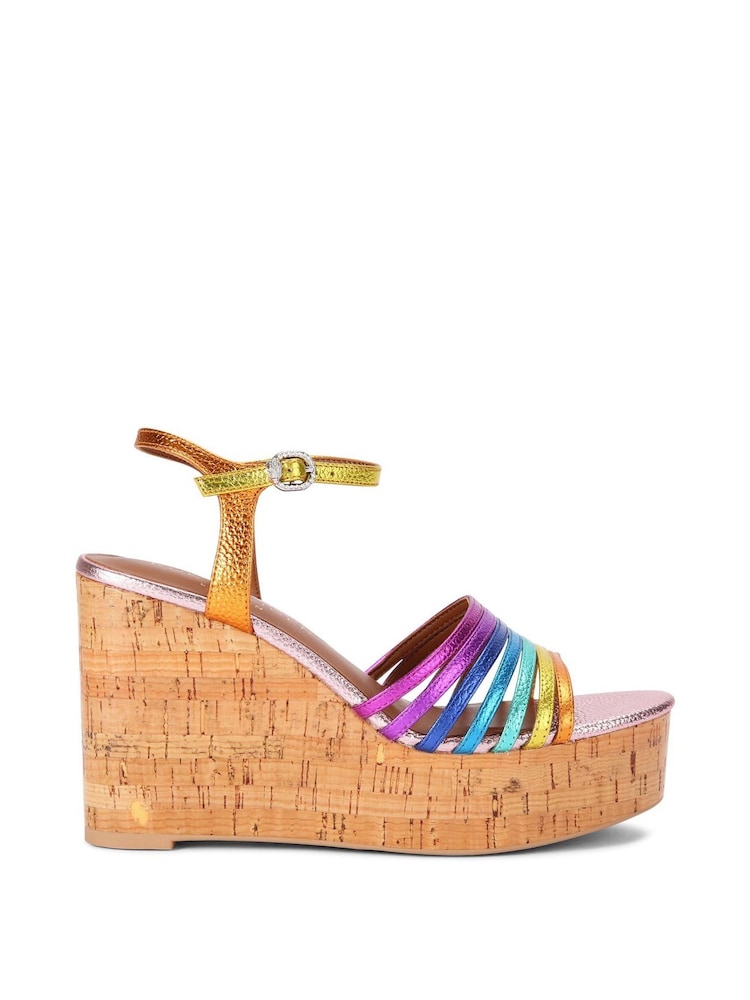 Kurt Geiger London Multi Pierra Cork Wedge Sandals - Image 2 of 5