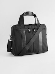 Black Carbon Print Nylon Briefcase - Image 1 of 5