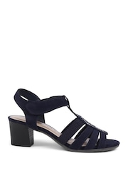 Pavers Navy Embellished Strappy Sandals - Image 1 of 5