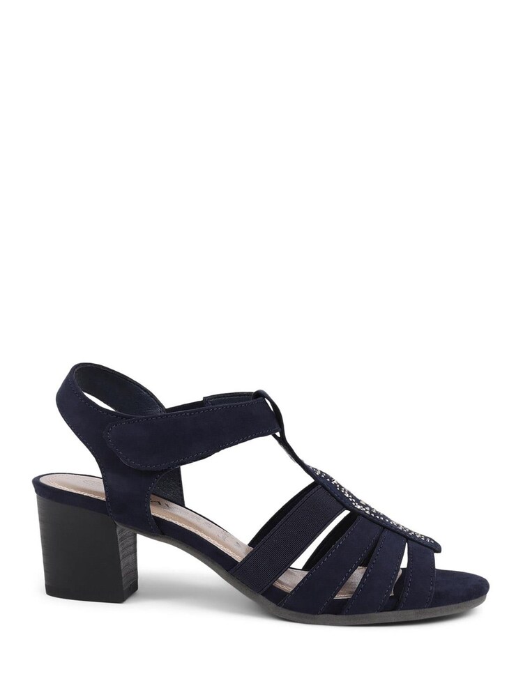 Pavers Navy Embellished Strappy Sandals - Image 1 of 5