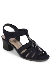 Pavers Navy Embellished Strappy Sandals - Image 2 of 5