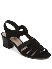 Pavers Black Embellished Strappy Sandals - Image 3 of 6