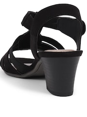 Pavers Black Embellished Strappy Sandals - Image 4 of 6