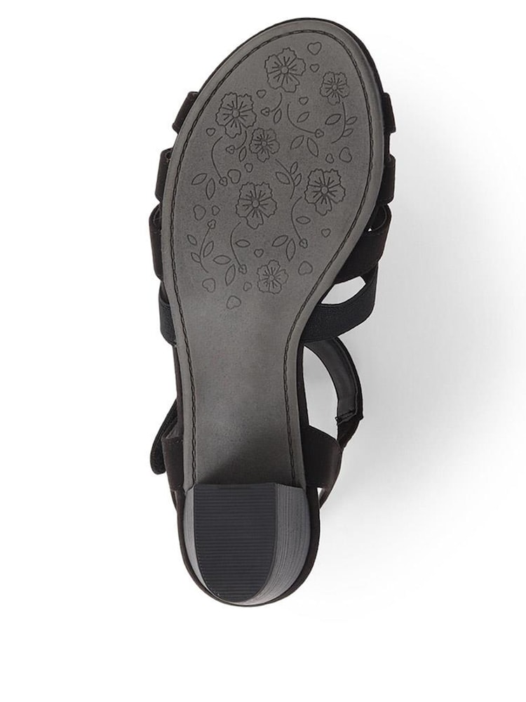 Pavers Black Embellished Strappy Sandals - Image 6 of 6