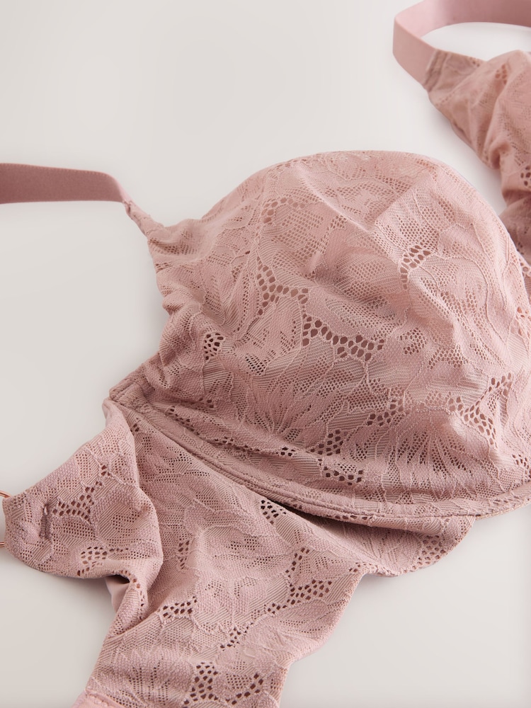 Pink Ultimate Support F-K Lace Minimising Full Cup Bra - Image 11 of 11
