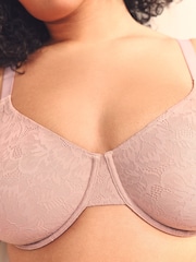 Розовый - Ultimate Support F-K Lace Minimising Full Cup Bra - Изображение 3 из 6