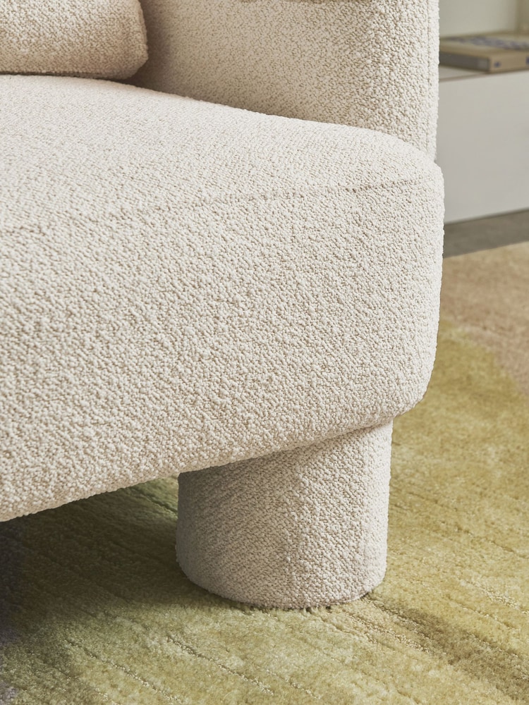 Casual Boucle Oyster Natural Bloor Tube Accent Chair - Image 2 of 9