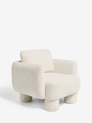 Casual Boucle Oyster Natural Bloor Tube Accent Chair - Image 6 of 9