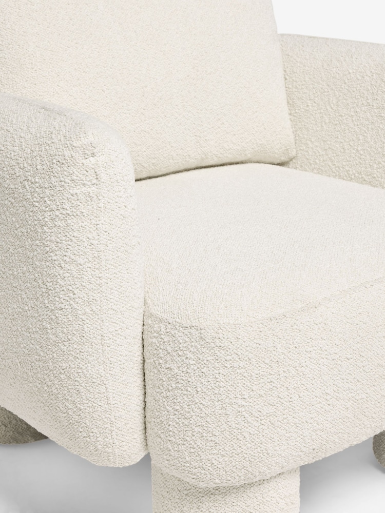 Casual Boucle Oyster Natural Bloor Tube Accent Chair - Image 9 of 9
