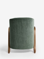 Relaxed Chenille Forest Green Hensley Wooden Accent Chair - Image 8 of 10