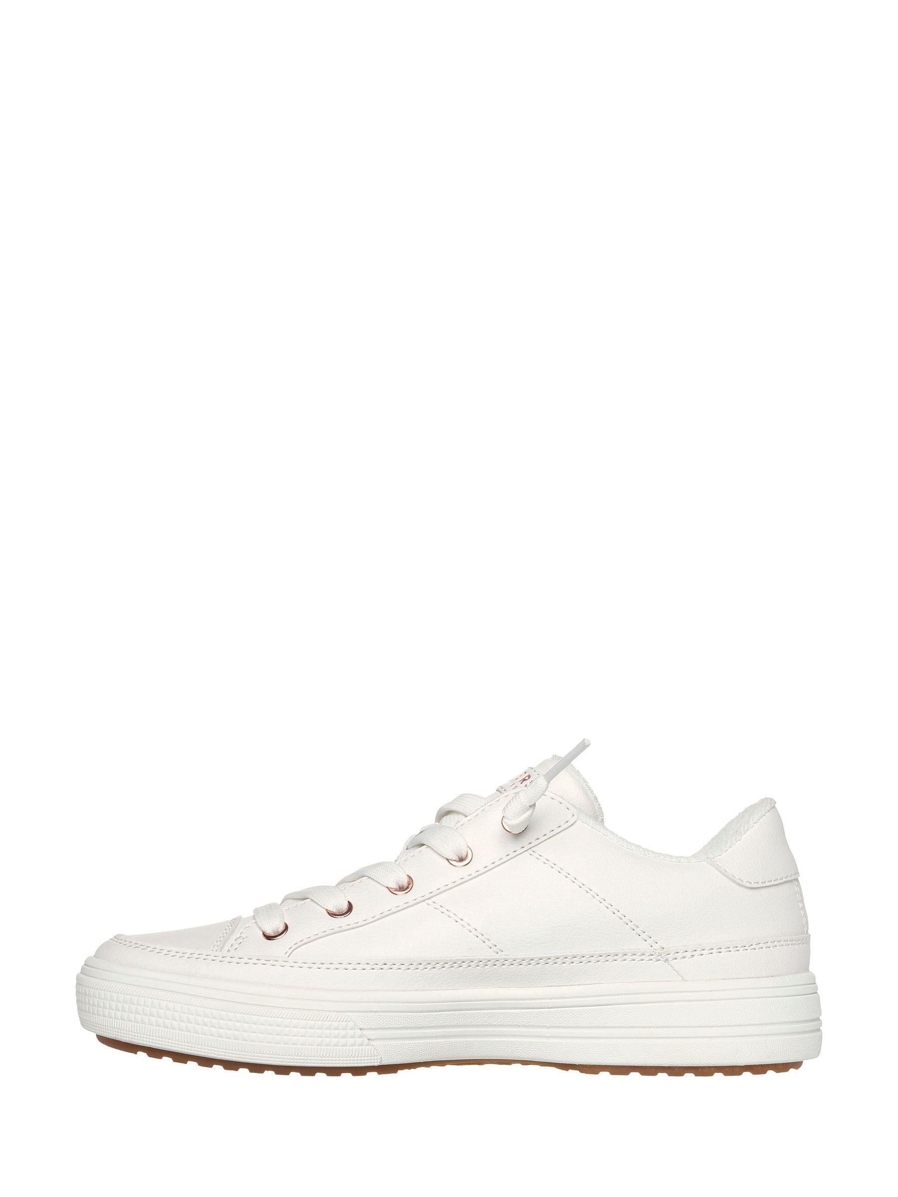 Buy Skechers White PU Standard Fit Arcade Womens Trainers from