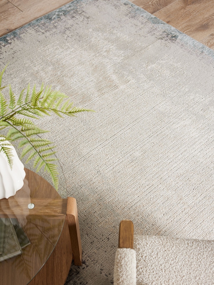 Teal Blue Ada Border Rug - Image 2 of 6