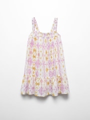 Mango Purple Printed 100% Cotton Dress - Image 1 of 1